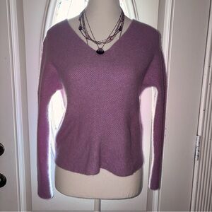 Maje Lavender 100% cashmere V-Neck Women's Sweater